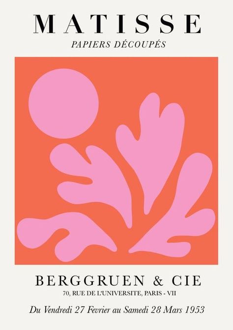 Henri Matisse - Papiers Decoupes, Berggruen & Cie, Art Poster (Available on Redbubble) Matisse Interior Design, Matisse Cutouts, Gallery Wall Bedroom, Pastel Poster, Plakat Design, Wall Bedroom, Matisse Art, Photo Wall Collage, Art Collage Wall