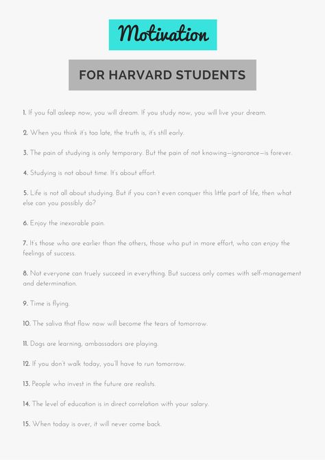 15 Rules of Motivation for Harvard Students Motivation For Harvard Students, Harvard Student Motivation, How To Get Into Harvard University, Study Rules Student, Study Like A Harvard Student, How To Study Like A Harvard Student, Harvard Study Tips, Harvard University Motivation, Harvard Study Motivation