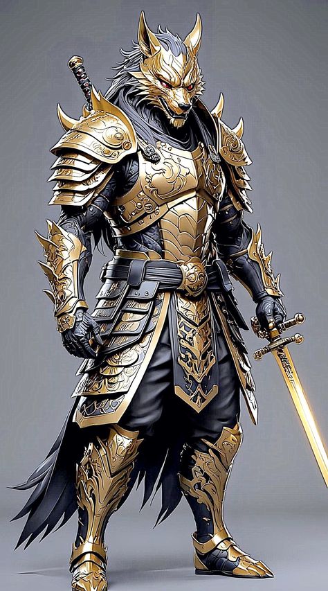 Dragon Rider Armor, Deer Knight, Werewolf Knight, Lion Armor, Animal Warrior, Wolf Warrior, Wolf Warriors, Warrior Concept Art, Dungeons And Dragons Classes