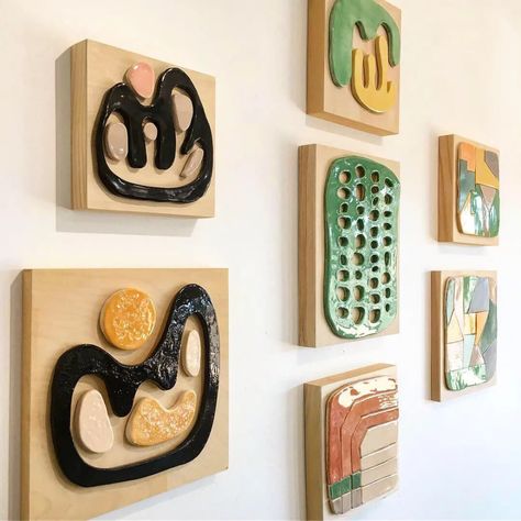 Ceramic Wall Sculptures by Kelly Witmer seen at Private Residence, Joshua Tree | Wescover Large Ceramic Wall Art, Clay Wall Sculpture, Ceramic Wall Decoration, Ceramic Wall Art Sculpture, Modern Wall Sculptures, Ceramic Wall Sculpture, Ceramic Wall Decor, Sculptures Céramiques, Ceramic Artwork