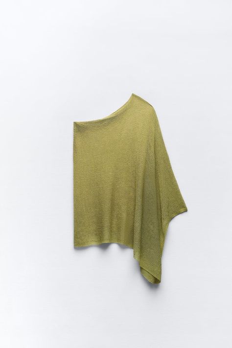 Asymmetrical Cape, Cape Top, Cape Tops, Zara Australia, Knitted Cape, Charcoal Grey, Sage Green, Cape, Zara