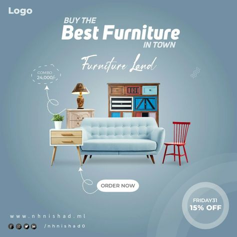 Furniture Shop Poster for Social Media Furniture Social Media Post Design Ideas, Social Media Design For Furniture, Furniture Graphic Design Social Media, Furniture Ads Social Media, Furniture Poster Design Advertising, Furniture Social Media Design, Furniture Advertising Design, Furniture Creative Ads, Interior Design Social Media Posts