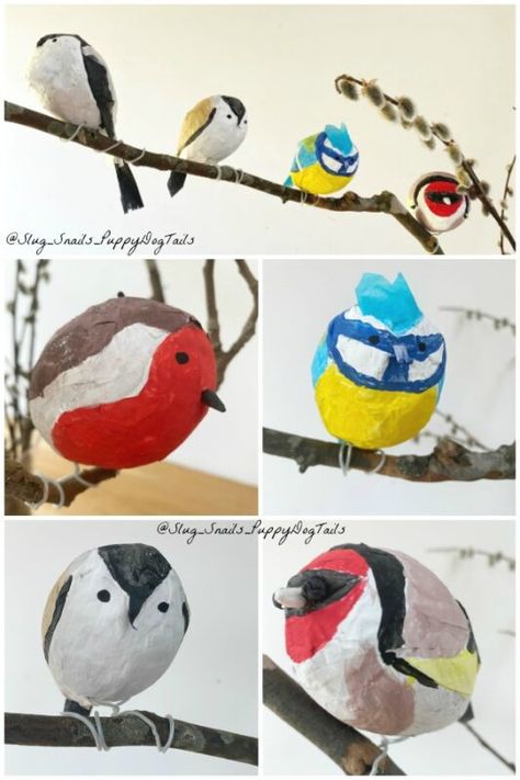 Elementary Paper Mache Projects, Paper Mache Crafts For Kids Easy, Paper Mache Birds, Paper Mache Crafts For Kids, Alzheimers Activities, Paper Mache Projects, Red Ted Art, Mache Art, Making Paper Mache