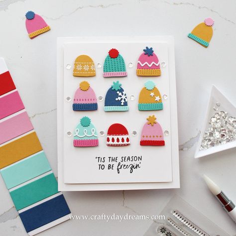 Concord & 9th—Sweater Season Bundle Three Ways! — crafty daydreams Concord And Ninth Cards, Concord And 9th Sweater Season, Winter Handmade Cards, Handmade Winter Cards, Diy Winter Cards, Winter Birthday Cards Handmade, Concord And 9th Cards, Cards On Cricut, Fun Birthday Card Ideas