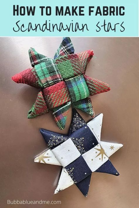 Patchwork, Couture, Patchwork Xmas Decorations, Scrap Fabric Christmas Decorations, Fabric Scandinavian Star, Scandinavian Folded Fabric Stars, Crochet Scandinavian Christmas Ornaments, Scandinavian Christmas Star, Scandinavian Fabric Stars