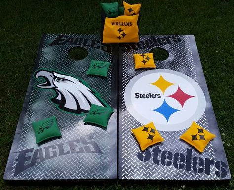 Eagles Vs Steelers, Cornhole Boards, Eagles, Football, Quick Saves, American Football