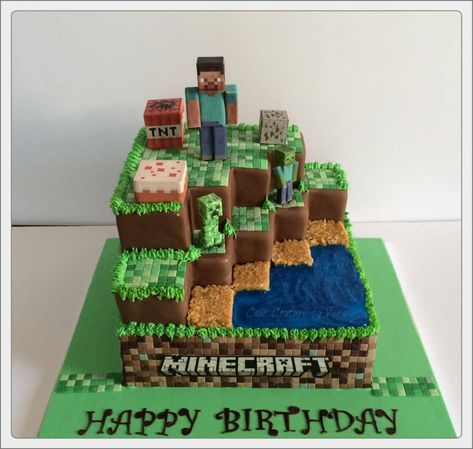 Minecraft Pasta, Pastel Minecraft, Baking Wallpaper, Minecraft Cakes, Minecraft Cookies, Minecraft Party Decorations, Twin Birthday Cakes, Zombie Cake, Minecraft Birthday Cake