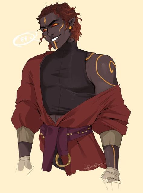 Fire Genasi, Black Characters, Dungeons And Dragons Characters, Dnd Art, Dungeons And Dragons Homebrew, Character Design Male, Commissions Open, Character Design References, Fanarts Anime