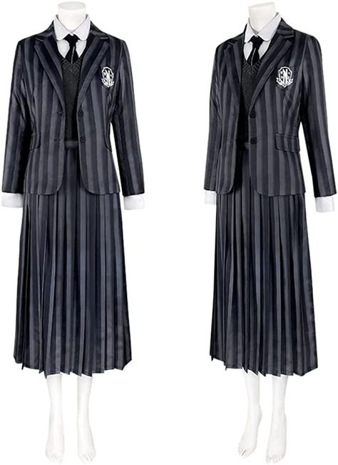 just found a wednesday school outfit on Amazon for everyone who's interested😃#cosplay Wednesday Nevermore Uniform, Shirt Coat Outfit, School Jacket Outfit, Nevermore Academy Uniform, Academy Uniform, Wednesday Addams Cosplay, Slytherin Clothes, Wednesday Addams Dress, Nevermore Academy