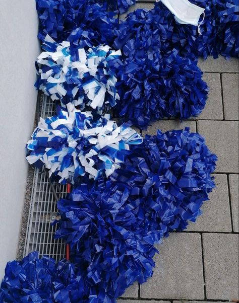 Blue Cheer Pom Poms, Pom Poms Cheerleading Aesthetic, Blue Pom Poms Cheer, Pom Pom Aesthetic, High School Rally, Pompoms Cheerleading, Cheer Pompoms, Pom Poms Cheer, School Spirit Posters