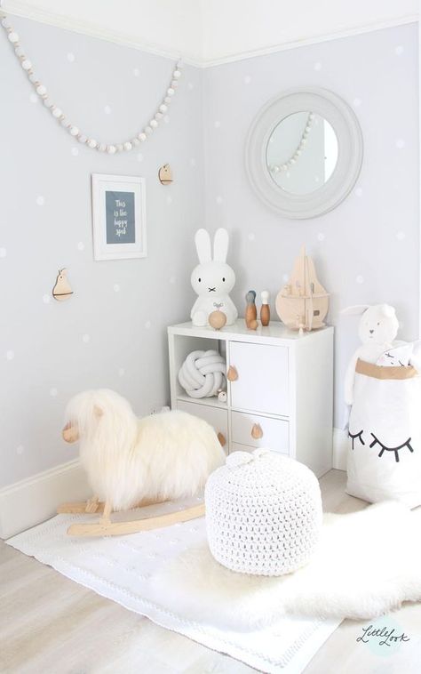 Scandinavian Inspired Room Tutorial: Highly texturized details make a neutral white and gray color palette more playful.