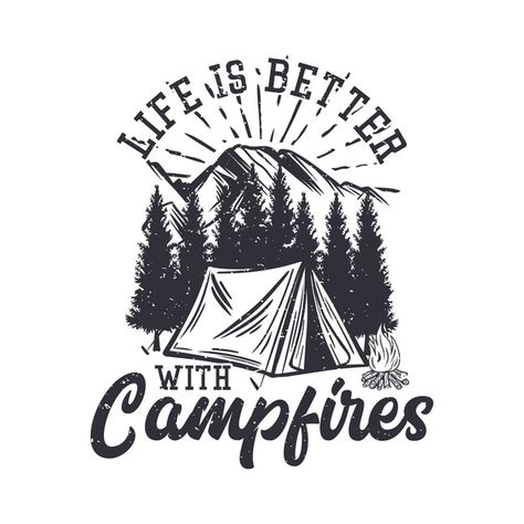 Camping Graphic, Design Dragon, Tee Ideas, Adventure Logo, Free T Shirt Design, Camping Quotes, Vintage Camping, Retro T Shirt, Adventure Camping