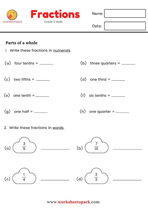 Free fractions worksheet for kids. Fractional Numbers Worksheet, Fraction Worksheet For Grade 3, Grade 3 Fractions Worksheets, Fraction Grade 3, Fractions Worksheets For Grade 2, Fraction Worksheets 3rd Grade, Fractions Worksheets Grade 3, Fractions 3rd Grade, Fraction Worksheet