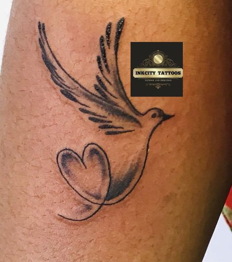 Dove And Butterfly Tattoo, Dove And Heart Tattoo, Dove Tattoo On Wrist, Dove And Cross Tattoo, Simple Orchid Tattoo, Doves Tattoo, Small Dove Tattoos, Dove Symbol, Sparrow Tattoo Design