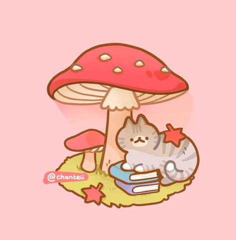 Chanteii Art, Cute Cat Icon, Pink Drawings, Gamer Profile, Mushroom Tree, Pin Sticker, Pink Drawing, Tree Sticker, Really Cool Drawings