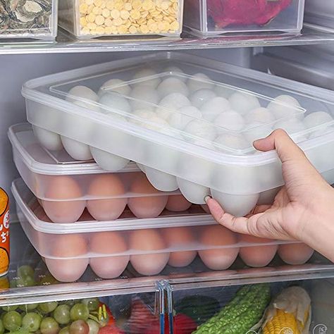 Organization Refrigerator, Container Camping, Eggs Storage, Eggs Holder, Desain Pantry, Egg Container, Kabinet Dapur, Refrigerator Organization, Refrigerator Storage