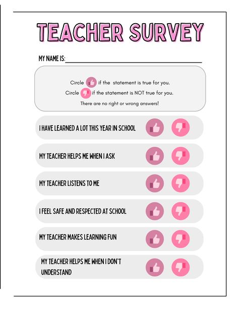 Teacher survey from your student's point of view. Student Survey, Teacher Help, Dont Understand, Point Of View, Fun Learning, Help Me, Feelings