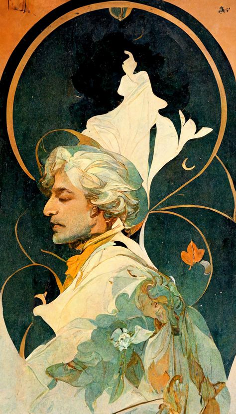 Midjourney prompt: beautiful post by Alphonse Mucha, - PromptHero Art Nouveau Men, Art Nouveau Man, Alfons Maria Mucha, Nouveau Illustration, Alphonse Mucha Art, Mucha Art, Alfons Mucha, Art Nouveau Illustration, Fairy Tale Books