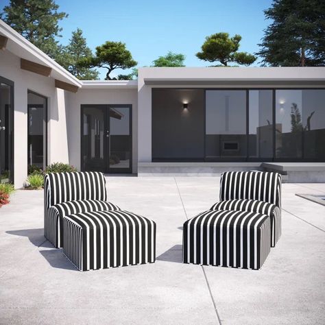 Eliana  Patio Chair with Sunbrella Cushions and Ottoman