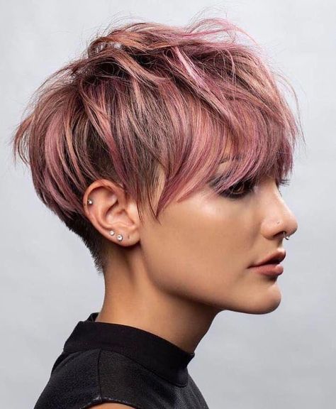 Pretty Pixie Haircut, Best Short Hair Style Ideas for Women #shortpixie Long Pixie, Short Pink Hair, Long Pixie Hairstyles, Haircut Blonde, Cool Short Hairstyles, Trendy Short Haircuts, Latest Short Hairstyles, Haircut Inspiration, Best Short Haircuts