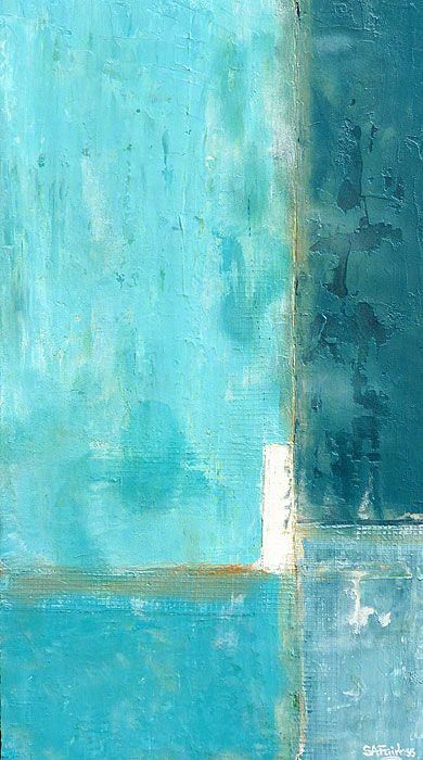 Weathered 10x18 inches - textured turquoise mixed media abstract painting. #”modernabstractart” Pablo Picasso Paintings, Canvas For Beginners, Soyut Sanat Tabloları, Abstract Art Inspiration, Watercolor Artists, Contemporary Abstract Art, Beginner Painting, Abstract Canvas Painting, Abstract Acrylic