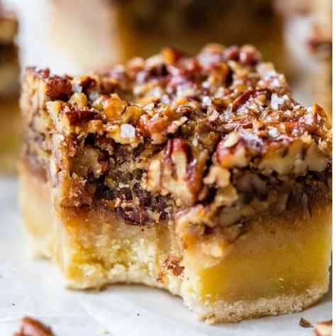 Dreams Do Come True: These Pecan Pie Bars Will Change Your Dessert Game Forever! - NewsBreak Best Pecan Pie Bars, Easy Shortbread Crust, Easy Pecan Pie Bars, Gluten Free Pecan Pie, Pecan Pie Bar, Chocolate Pecan Pie Bars, Pecan Pie Bars Easy, Easy Pecan Pie, Pie Bars Recipe