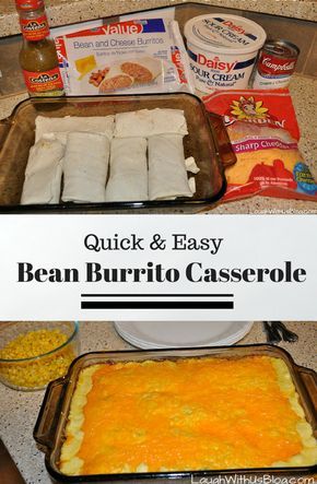 Bean Burrito Casserole, Mexican Fruit, Frozen Burritos, Burrito Casserole, Bean Burrito, Bean Burritos, Fruit Salads, Cooking For One, Easy Casserole Recipes