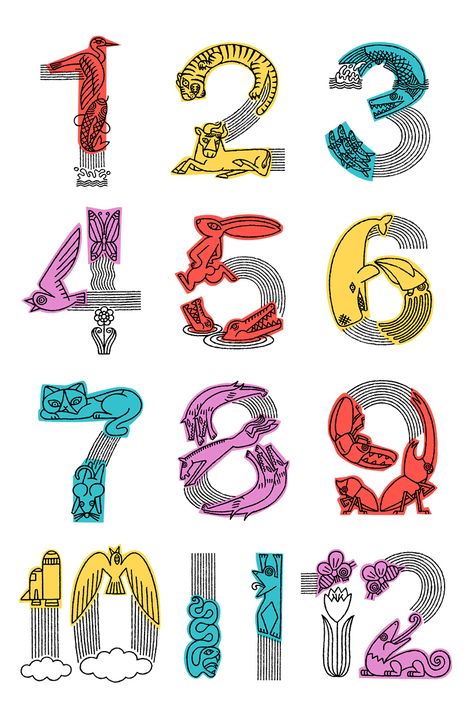 1 dozen by illustration Recycle Icon, Abc Font, Numbers Typography, Kids Room Paint, 흑백 그림, Graffiti Lettering, Typography Letters, Typography Inspiration, The Numbers