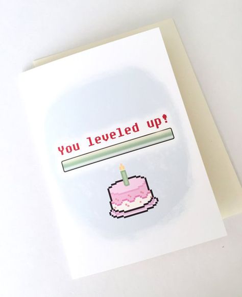 50 funny birthday card ideas – Learn Gamer Funny, Birthday Card Ideas, Anniversaire Diy, Birthday Card Drawing, Bday Cards, 8 Bits, Birthday Cards For Friends, Card Drawing, Retro Gamer