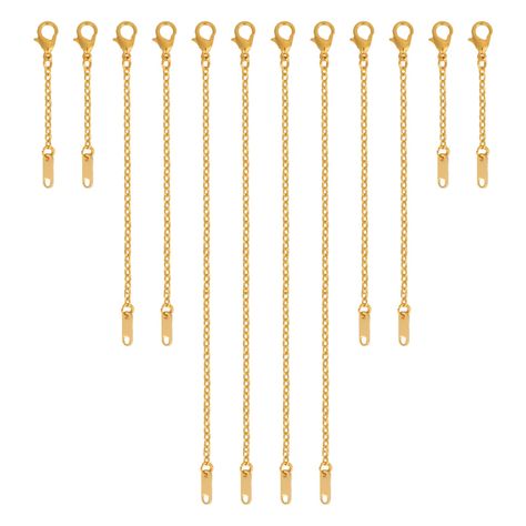 PRICES MAY VARY. Package Content: You will receive 12 pieces of necklace extender chains in 3 sizes, these sizes are 8cm / 3.15inch, 12.5cm / 4.92inch and 18cm / 7.8inch respectively. 4 pieces for each size, enough for your daily uses and replacement. Premium Material: Our extension chains are made of premium stainless steel with 18k gold coating, reliable and durable, not easy to break or fade. The surface is smooth and shiny and will not scratch the skin. You can use it confidently. Suitable S Bracelet Extender, Stainless Bracelet, Necklace Extender, Diy Making, Handmade Jewelry Gift, How To Make Necklaces, Jewelry Diy, Sewing Stores, Steel Bracelet