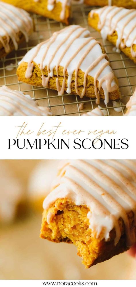 Pumpkin Scones Vegan, Vegan Pumpkin Scones Recipe, Pumpkin Spice Vegan Recipes, Gf Pumpkin Scones, Pumpkin Breakfast Recipes Vegan, Vegan Pumpkin Breakfast, Vegan Scones Recipe, Vegan Pumpkin Scones, Pumpkin Spice Scones