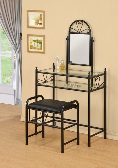 Cheap Makeup Vanity Set Black Vanity Set, Vanity Table Vintage, Diy Vanity Mirror, Shelf Vanity, Dresser Table, Vanity Dresser, Vanity Table Set, Heart Mirror, Mirror Vanity