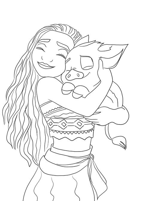 Moana Illustration Art, Moana Coloring Sheets, Moana Gif, Moana Coloring, Moana Pua, Moana Coloring Pages, Moana Disney, Coloring Art, Drawing Color