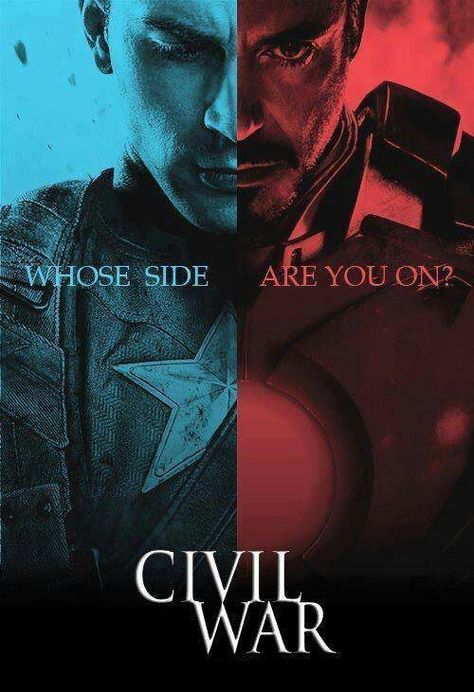 Whose side? Civil Wars Avengers, Captain America And Iron Man, Robert Downey Jr., Civil Wars, Univers Marvel, Septième Art, I Love Cinema, Captain America Civil, Marvel Captain America