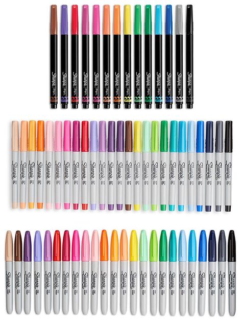 How Many Colors Sharpie Are There? The answer is there are at least 86 different Sharpie colors, some are discontinued. Besides for the Sharpie Paint Markers listed below the regular Sharpie Markers Aqua                                                           Almond  (Discontinued) Still Available          Blue Ice Markers To Buy, Achoal Markers, Achool Markers, Sharpie Set, Art Supplies Pens & Pencils, Sharpie Paint Markers, 400 Markers Set, Sharpie Colors, Blue Berry