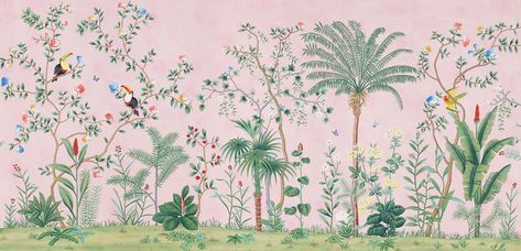 Design Collections Details | de Gournay Pink Chinoiserie Wallpaper, Fromental Wallpaper, Gracie Wallpaper, Chinoiserie Panels, Chinoiserie Mural, De Gournay Wallpaper, Pink Chinoiserie, Girls Room Wallpaper, Chinese Wallpaper