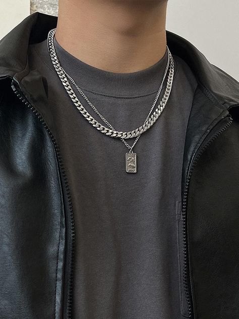 Type: AccessoriesMaterial: Titanium steelNecklace length: 50cm ( 19.7 inches )Extension chain: 5cm ( 2.0 inches ) Chain Outfit, Mens Accessories Necklace, Chains Aesthetic, Streetwear Jewelry, Necklace Outfit, Mens Silver Jewelry, Cuban Chain Necklace, Silver Chain For Men, Guys Clothing Styles