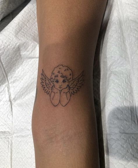 Devil Cherub Tattoo, Soft Tattoo, Cupid Tattoo, Cherub Tattoo, Heart Tattoos, Inspiration Tattoos, Dainty Tattoos, Angel Tattoo, Dope Tattoos