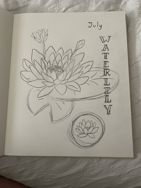 Water Lily With Lily Pad Tattoo, How To Draw A Water Lily, Waterlily Sketch, Waterlily Tattoo Design, Waterlily Drawing, Lilypad Tattoo, Waterlily Tattoos, Lily Pad Drawing, Water Lily Drawing