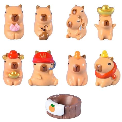 0.99US $ 89% OFF|Resin Miniature Capybara Figurines Multicolor DIY Cartoon Capybara Statue Accessories Car Ornament Mini Animals Figurine| |   - AliExpress Clay Capybara, Capybara Clay, Flannel Diy, Cartoon Capybara, Pasta Das, Mini Animals, Clay Things, Cute Clay, Car Ornaments