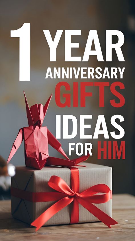 A wrapped gift with a red origami decoration, perfect for 1 year anniversary gift ideas for him, featuring romantic and creative paper gifts for your boyfriend or husband. Gift For One Year Anniversary, 1 Yr Anniversary Gifts For Him Boyfriends, 1 St Anniversary Decoration Ideas, Diy Gift For Husband Anniversary, 1yr Anniversary Ideas, Boyfriend Gifts Anniversary 1year, First Year Anniversary Gifts For Him Boyfriends, Best Anniversary Gifts For Husband, First Year Wedding Anniversary For Him