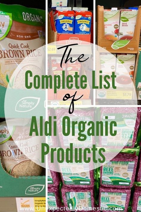 Ever wonder what to buy at Aldi? Check out the complete list of Aldi organic products! Make your shopping list and Aldi meal plan easily with this list. Whether you're doing Weight Watchers or Keto, or just trying clean eating healthy recipes. Saving money on organic food is possible if your grocery store is Aldi. Frugal living is easy if you buy these things at Aldi. Stay within your grocery budget and even make kid friendly organic recipes! #aldi #aldishoppinglist #organic #cleaneating Aldi Healthy Snacks, Organic Meals Recipes, Clean Eating Healthy Recipes, Aldi Shopping List, Organic Dinner Recipes, Easy Organic Meals, Organic Eating, Organic Meals, Food For Pregnant Women