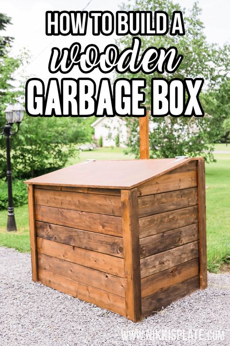 Garbage Box Outdoor, Diy Yard Storage, Trash Screen, Trash Shed, Garbage Bin Storage, Outdoor Garbage Storage, Trash Can Storage Outdoor, Garbage Can Shed, Hide Trash Cans