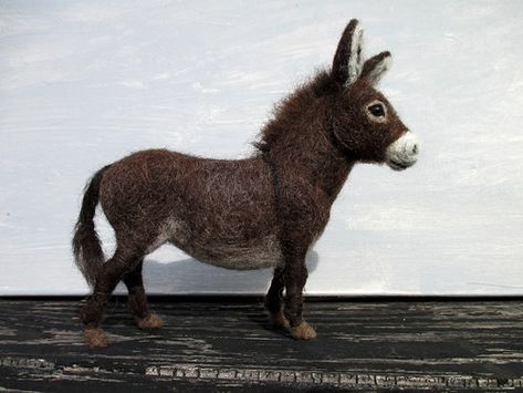 needle felted mini donkey | . | Kate | Flickr Felted Donkey, Owl Sewing Patterns, Owl Sewing, Mini Donkey, Cute Donkey, Needle Felting Diy, Pocket Pet, Felting Wool, Needle Felting Tutorials