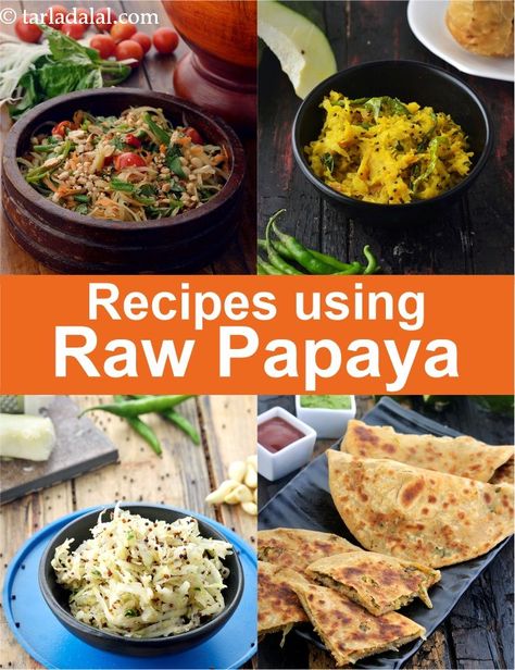 Raw Papaya Recipes Indian, Ripe Papaya Recipes, Recipes With Papaya, Raw Papaya Recipes, Green Papaya Recipes, Papaya Pickles Recipe, Papaya Recipes Dessert, Pawpaw Recipes, Papaya Recipes