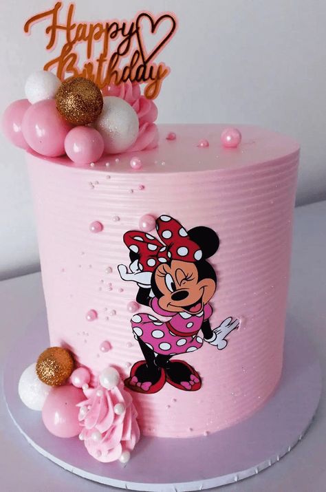 Fancy Birthday Cake Ideas, Mouse Cake Design, Minnie Mouse Cake Design, Mini Mouse Birthday Cake, Fancy Birthday Cakes, Simple Birthday Cake Designs, Children Cake, Cake Designs For Kids, Mouse Birthday Cake