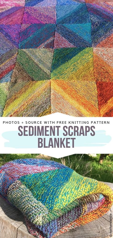 Colorful Knitted Blankets Free Patterns - Free Crochet Patterns Scrap Knitting Blanket, Scrap Yarn Projects Knitting, Knitted Blanket Squares Free, Knit Scrap Blanket, Knitting Squares Pattern Free, Scrap Knitting Projects, Knitted Squares Pattern Free, Knitted Squares Blanket, Knitting Scraps