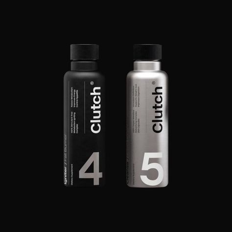 Clutch Packaging Design Mens Skincare, Supplements Packaging, Drinks Packaging Design, Bottle Design Packaging, Bottle Label Design, Black Packaging, Cosmetic Packaging Design, Cosmetic Design, Drinks Design