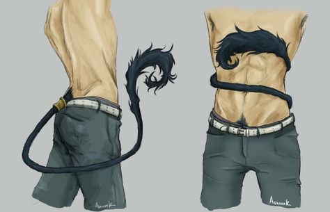 Demon Tails Drawings, Demon Tails References, Tail Pose Reference, Demon Tail Designs Drawing, Humans With Tails, Demon Tail Reference, Human With Tail, Demon Tail Drawing Reference, Demon Tail Aesthetic