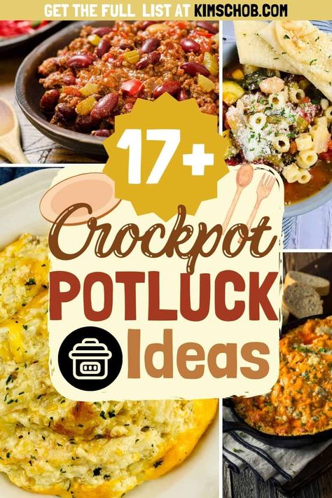 Fall Potluck Recipes Crock Pots, Fall Potluck Crockpot Recipes, Office Crockpot Ideas, Crock Pot Luck Dishes, Crock Pot Dishes For Potluck, Crock Pot Carry In Ideas, Easy Crock Pot Potluck Dishes, Crockpot Work Lunch, Easy Crock Pot Pot Luck Ideas